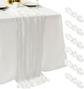 6Pack White Cheese Cloth Table Runners 17x108inch Sheer White Table Runner | by Seveups