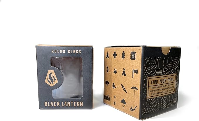 Black Lantern Whiskey Glasses Set of 2 – Glasses for Cocktails Bourbon Scotch Whiskey with Gift Box - Old Fashioned Glasses - 11oz Heavy Base Tumblers for Everyday Use (Vintage Butterfy Chart)