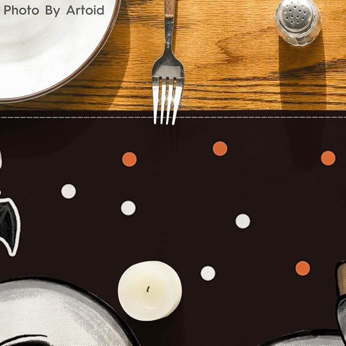Artoid Mode 210 GSM Halloween Table Runner 13x48 Inch Home Party Decor | Polka - Image 7