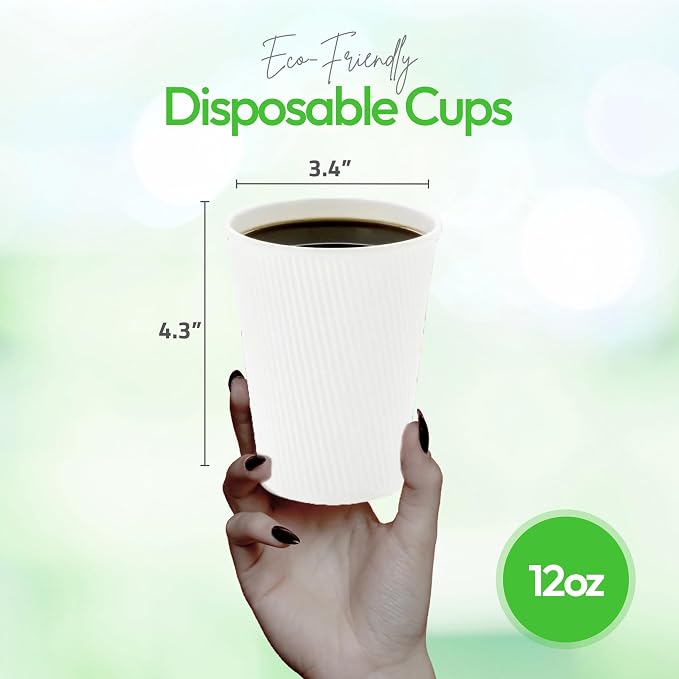 Restaurantware-12 Ounce Disposable Coffee Cups, 500 Double Wall Hot Cups - Image 4