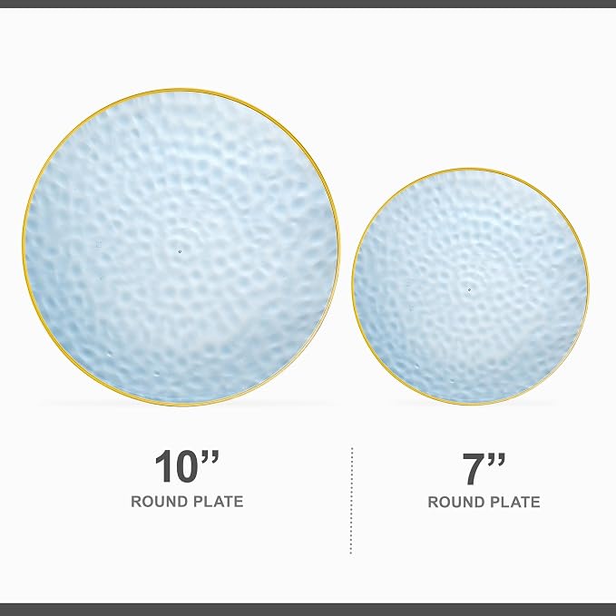 PLASTICPRO 64 Piece Combo Plates Set includes 32-7'' inch Plate & 32-10'' inch - Image 4