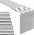 Silver Table Runners 16 Pack 12x108 inch Silk Satin Smooth Fabric | Satin Table by B-COOL