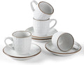 famiware 3oz Espresso Cups and Saucers, Stoneware Demitasse Cup by Famiware