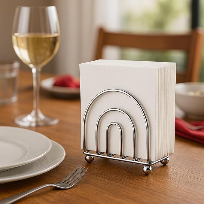 Chrome Paper Napkin Holder & Tissue Dispenser - Image 2