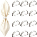 12 Pcs Stainless Steel Napkin Rings by Unknown