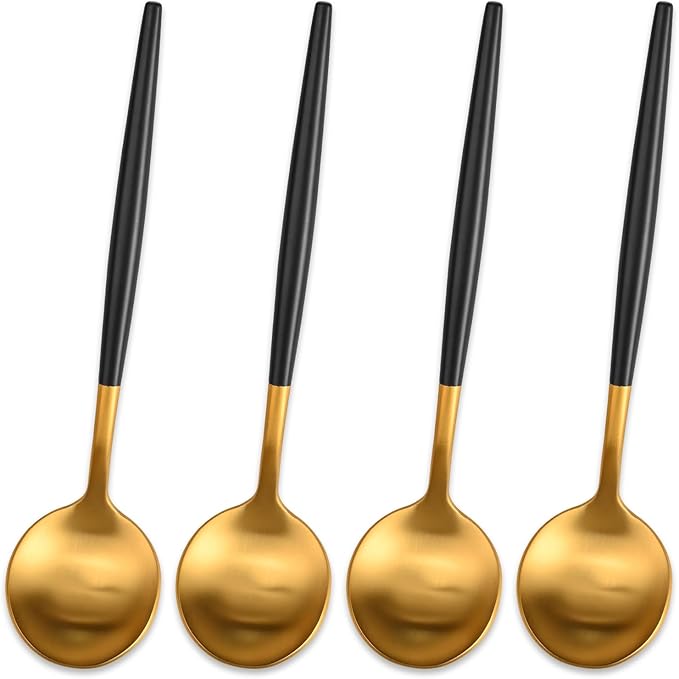 5.1 Inches Matte Gold Coffee&Tea Spoons by DEHOVKitchen