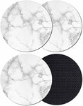 Abstract Marble Coasters Set of 4, Minimalist Art Back Texture Simple Style by Unknown
