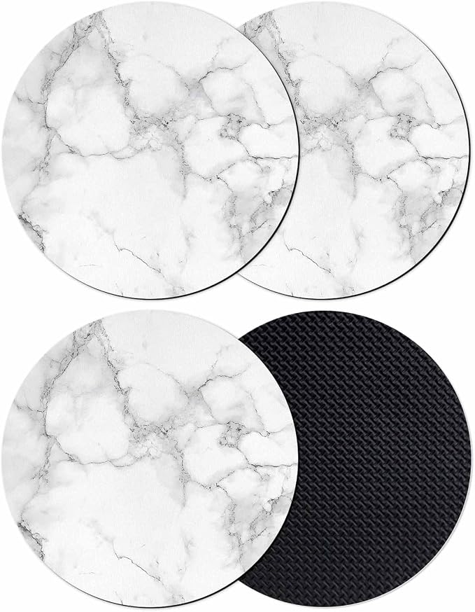 Abstract Marble Coasters Set of 4, Minimalist Art Back Texture Simple Style by Unknown