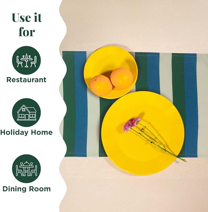 Folkulture Table Runner 72 Inches Long | Blue, Pool Party Decorations, 100% - Image 5