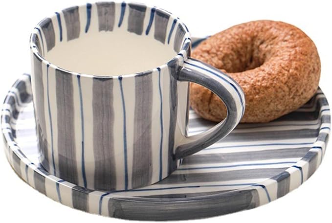 Espresso Cups Ceramic Coffee Mug Series European Striped Dot Coffee Cup And - Image 6