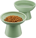 LoeJan Elevated Cat Food and Water Bowls Set, Extra Wide and Raised Ceramic by LoeJan