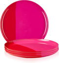 Thomas Fuchs Creative Melamine Side Plates Set of 4, Chip and Break-Resistant, Durable Salad Plates, Kid-Friendly Dessert Plates for Indoor and Outdoor, Dishwasher Safe, Fuchsia/Red