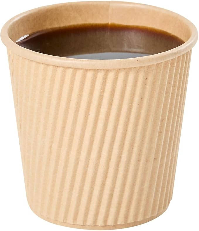 Restaurantware 4 Ounce Ripple Wall Disposable Coffee Cups, 500 Insulated Kraft by Restaurantware