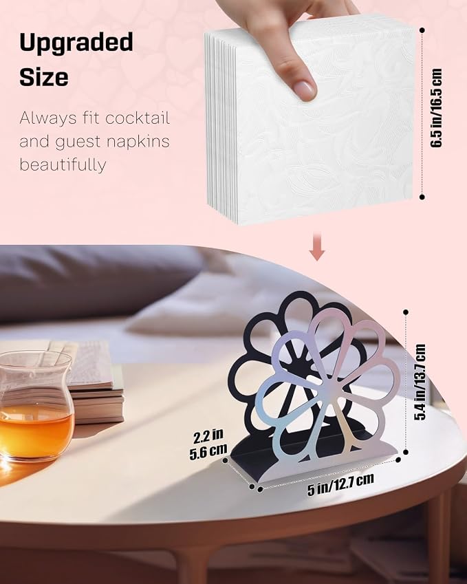 Uniclife Metal Napkin Holder for Table, Upright Standing Napkin Dispenser | - Image 2