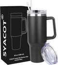 SYACOT 40 oz Tumbler with Handle and Straw Stainless Steel Insulated Tumbler by SYACOT