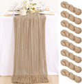 8 Pack Nude Cheesecloth Table Runner 10ft Boho Gauze Taupe Home Decor | by MLMC