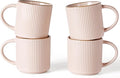 famiware Star Coffee Mug Set for 4, Handcrafted 12 oz Ceramic Stoneware Mugs by Famiware
