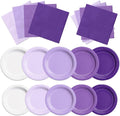 CMUSKO Lavender Party Supplies-150Pcs Purple Plates and Napkins Kit Serves 50 by CMUSKO