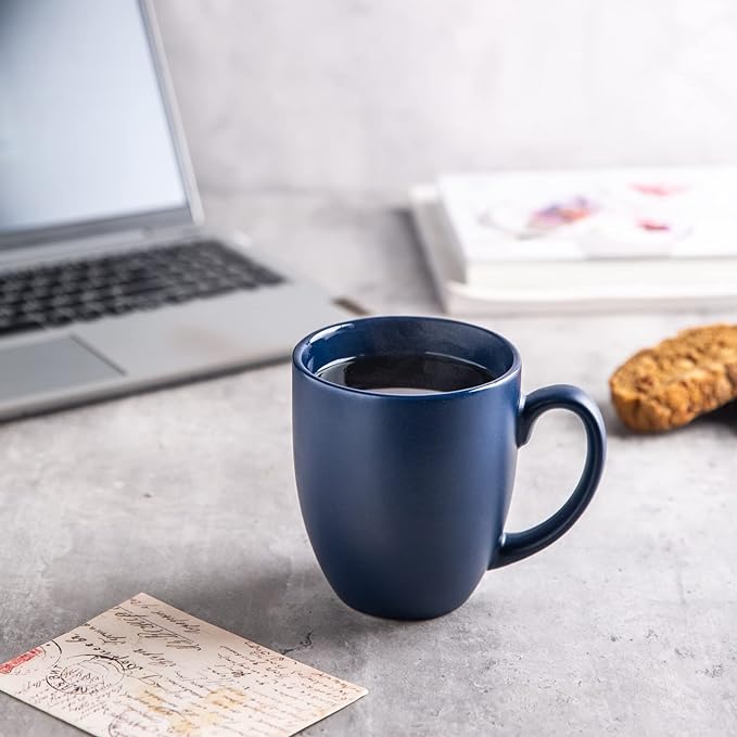 AmorArc 12 OZ Coffee Mugs, Matte Blue Coffee Cups - Image 6