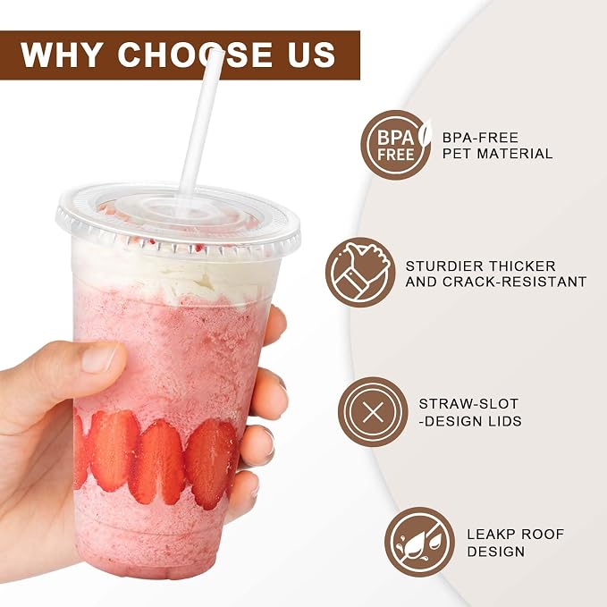 Clawsoff 500 Pack 20 oz Disposable Clear Plastic Cups - Image 3