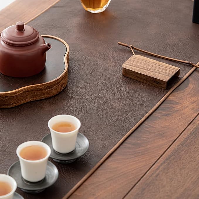 Waterproof PU Leather Table Runner, 12×20 Inch Vintage Coffee/Tea Mats - Image 4