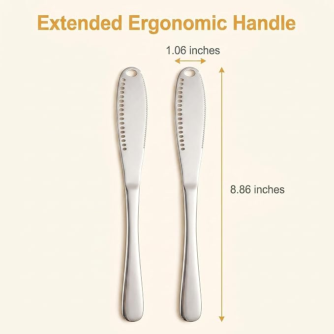 Saiveina 2 Pcs Stainless Steel Butter Knives | 3 in 1 Butter Knife Set - Image 5