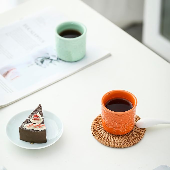 Ceramic Espresso Cups Set of 2 or 4-3oz Demitasse Cups - Image 3