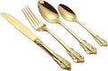 Gold Silverware Set 18/10 Stainless Steel Flatware Sets Palace Style 56 Piece Delicate Cutlery Set for 14 Durable Home Kitchen Wedding Tableware Utensil Include Knifes Teaspoons Forks and Spoons