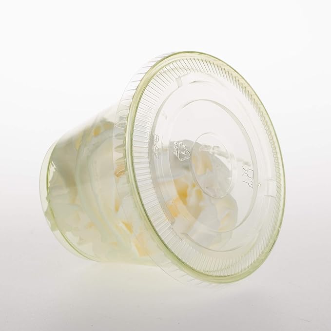 Golden Apple, 9oz-50sets Green Plastic Cups with Clear Flat no Hole lids…