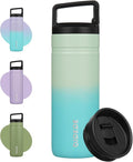 BJPKPK Insulated Water Bottle with 2 Lids,20 oz Double Wall Stainless Steel Vacuum Tumbler Travel Coffee Mug,Wide Mouth Thermal Cup,Mint