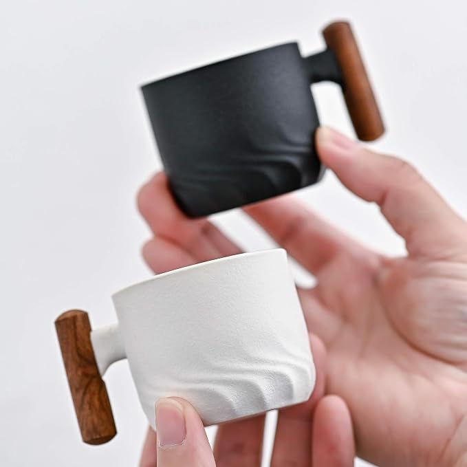 Zurucily Porcelain Espresso Cups Set of 2, Small Tea Cups, 2 oz Ceramic - Image 3