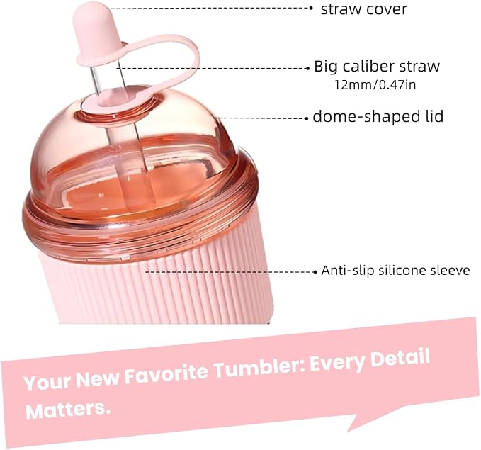 Reusable Iced Coffee Cups with Lids and Straws 17oz, Boba Cup with Straw - Image 4