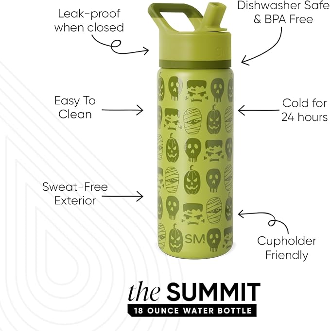 Simple Modern Halloween Kids Water Bottle | 14oz | Monster | Insulated - Image 3