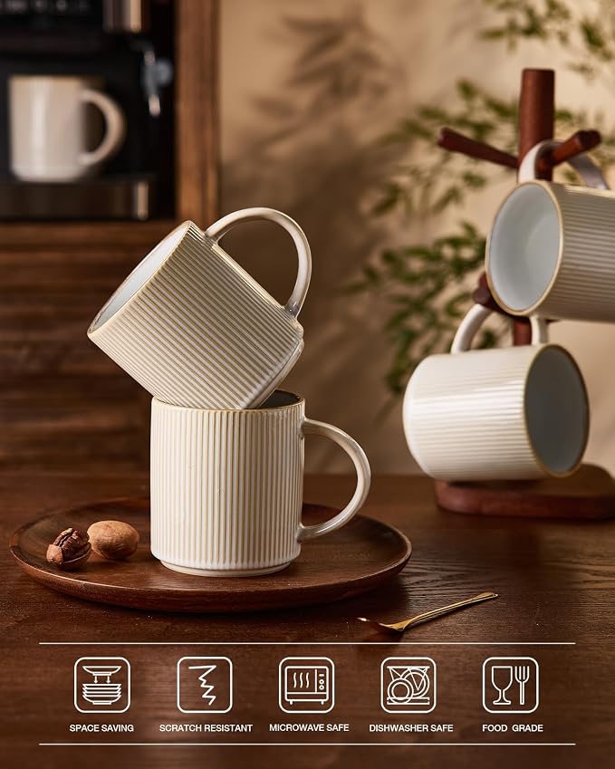 famiware Coffee Mug Set for 4, Star 16 oz Catering Mugs Cup Set - Image 7