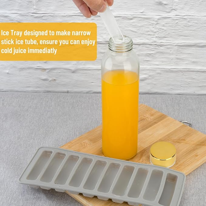 Zukro 18 oz Glass Juice Bottles - Image 4