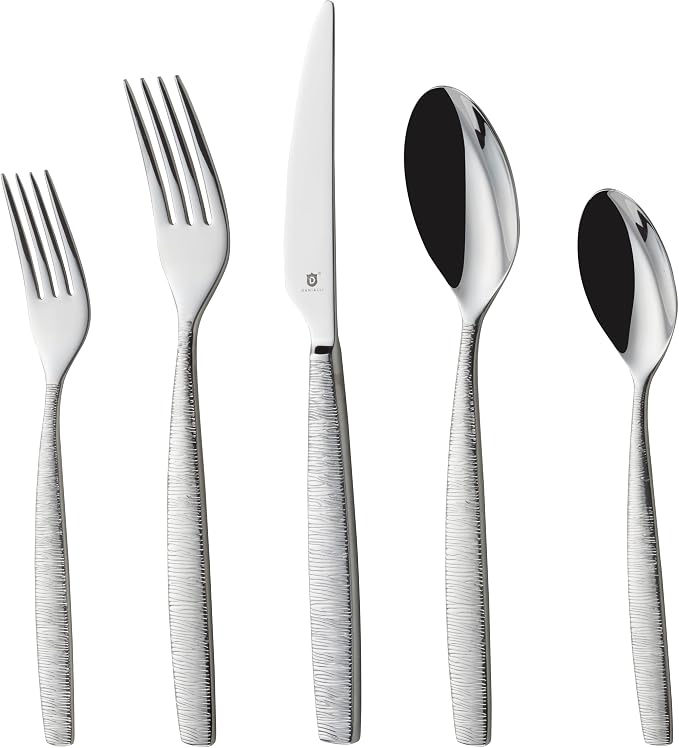 Engraved Silverware Set for 8 | 18/10 Stainless Steel Flatware by DANIALLI
