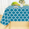 Smiry Rectangle Table Cloth Cover, Waterproof Vinyl Tablecloth with Flannel Backing for Rectangle Tables, Wipeable Spillproof Plastic Tablecloths for Dining, Camping, and Indoor (60"x102", Teal)