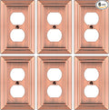 Metal Wall Plate for Electrical Outlets, Decorative Antique Copper Switch Plates Outlet Cover, Light Switch Cover Plate, 1-Gang Wall Plates (Duplex Outlet, 6 Pack)