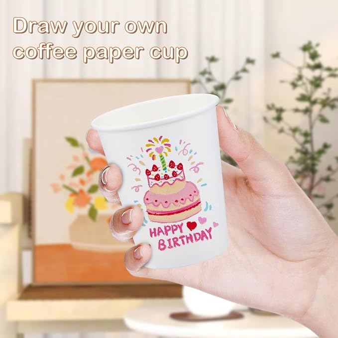 Clawsoff 400 Count Paper Coffee Cups 8 oz White Disposable Coffee Cups Bulk | - Image 4