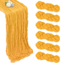 6 Pack Gold Cheesecloth Table Runner 35 x 120 Inch | Boho Gauze Cheese Cloth by Pepmily