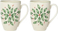 Lenox Hosting the Holidays Holly Porcelain Christmas Mug Set by Lenox