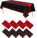 8Pack Disposable Plastic Party Tablecloths and Satin Table Runner Set Black and by MASHAN
