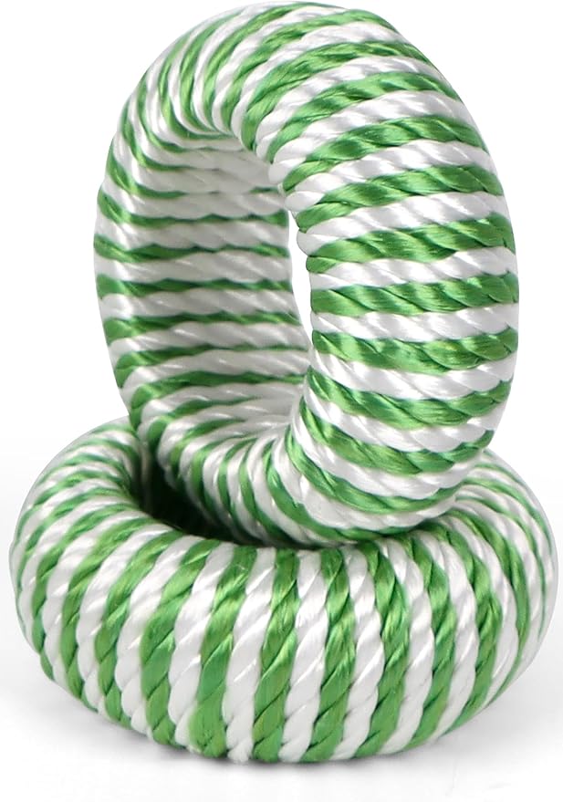 Napkin Rings Set of 12 - Rayon Napkin Holders for Dining, Anniversary, Birthday, Christmas | Napkin Rings for Home and Kitchen Décor | Adornment for Table Settings(Green White) - ALPHA Living HOME