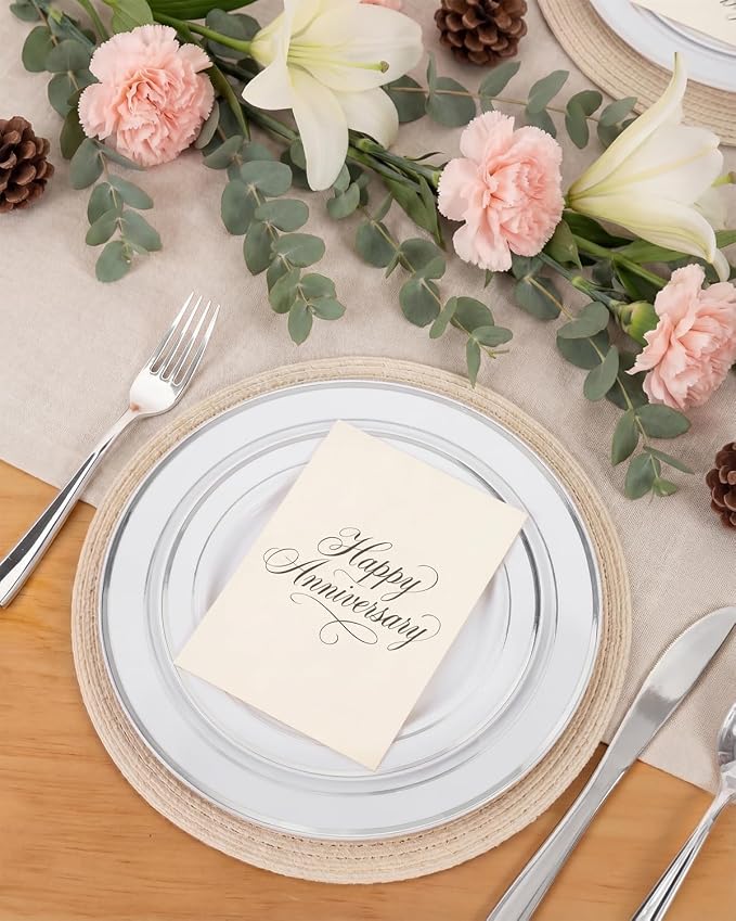 bUCLA 150-Piece Silver Disposable Dinnerware Set - Image 9