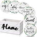 Queekay Coasters Set of 6 House Warming Gifts New Home Wooden Farmhouse Drink by Queekay