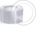 FOCUSLINE 100 Clear Silver Plastic Plates 10 Inch, Disposable Clear Plates by FOCUSLINE