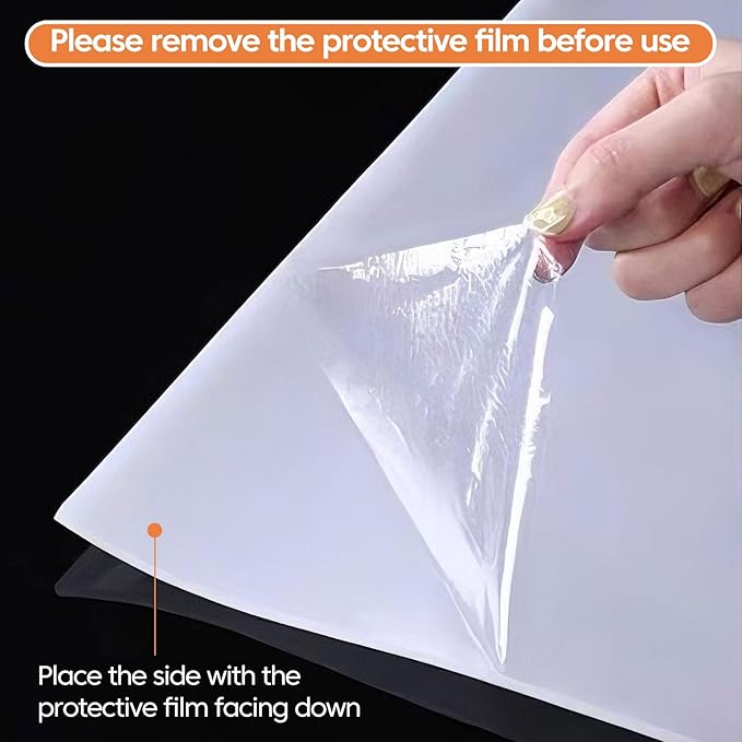 Extra Large Silicone Mat for Kitchen Counter,20"x80" Heat Resistant Mats for Countertop,New Skin-Friendly Material Quartz Countertop Protector Mats,Freely Cuttable (Translucent,1.6 mm Thick)