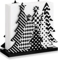 Christmas Tree Napkin Holder for Tables Black White Plaid Stripe Dots Christmas by Namalu