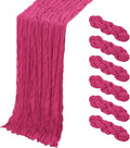 6 Pack Hot Pink Cheesecloth Table Runner, 17 x 108 Inch, Gauze Cheese Cloth by Yorcari