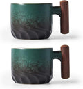 Ceramic Espresso Cups with Wooden Handle Espresso Shot Cups Ceramic Tea Cups by BlogBlog